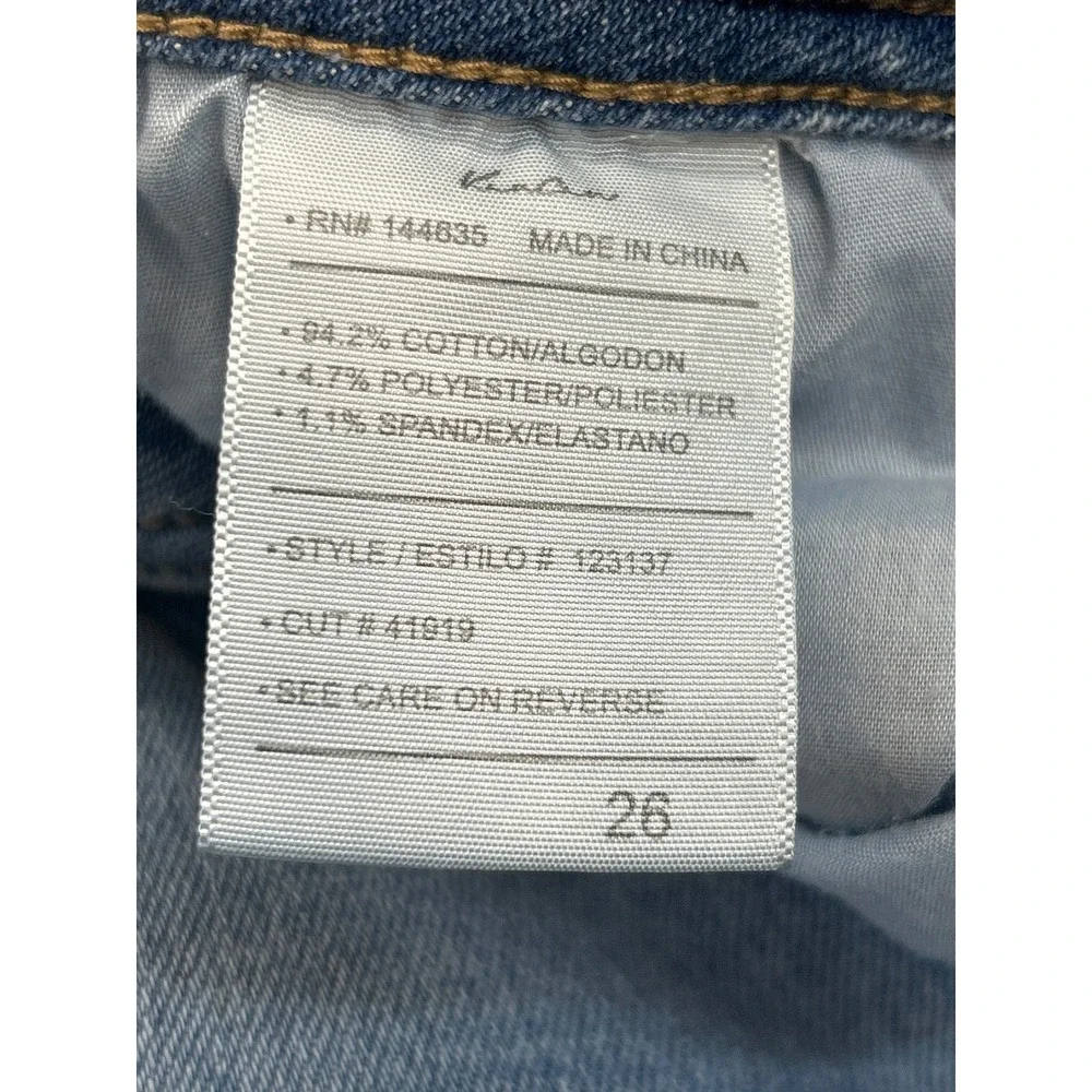 Kancan Flare Jeans Women 26 Blue High Rise Front Seam Bell Bottom‎ Raw Hem